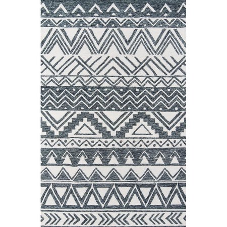 MOMENI 2 x 3 ft. Mallorca-3 Hand Hooked Rectangle Area Rug Charcoal MALLOMRC-3CHR2030